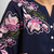 Women's cotton, linen navy blue embroidery short kurta with pant