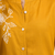 Women's cotton, linen mustard embroidered short kurta with pant