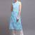 Women sky blue printed cotton kurta