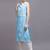 Women sky blue printed cotton kurta