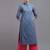 Women blue printed cotton kurta