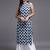 Women blue printed rayon kurta