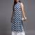 Women blue printed rayon kurta