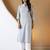 Women grey plain katha kurta