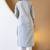 Women grey plain katha kurta