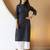 Women blue plain katha kurta