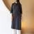 Women blue plain katha kurta