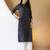 Women blue plain katha kurta