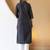 Women blue plain katha kurta