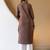 Women brown plain katha kurta