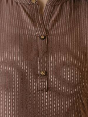 Women brown plain katha kurta 5
