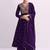 Purple embroidered vichitra semi-stitched anarkali suit