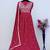 Red embroidered vichitra semi-stitched anarkali suit