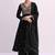 Black embroidered vichitra semi-stitched anarkali suit