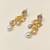 Gold-tone chandelier drop earrings with freshwater pearls and crystal cz stud, 38mm length, 13mm width