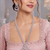 Rhodium Finish Bridal AD Long Necklace Set