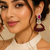 Designer Ruby Enamel Meenakari Diamond Earrings