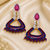 Blue enamel meenakari diamond dangler earrings