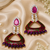 Designer Ruby Enamel Meenakari Diamond Earrings