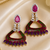 Designer Ruby Enamel Meenakari Diamond Earrings