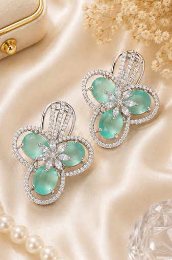 Luxury bloom diamond earrings
