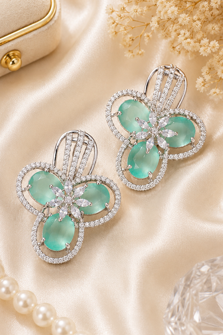 Luxury bloom diamond earrings
