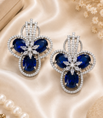 Diamond floral cluster earrings
