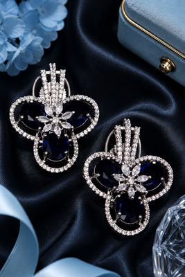 Diamond floral cluster earrings 2