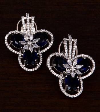 Diamond floral cluster earrings 3