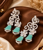 Mint blossom diamond earrings