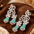 Mint blossom diamond earrings