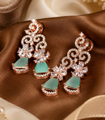 Mint rose filigree diamond drops