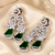 Emerald Petal Cascade Diamond Earrings