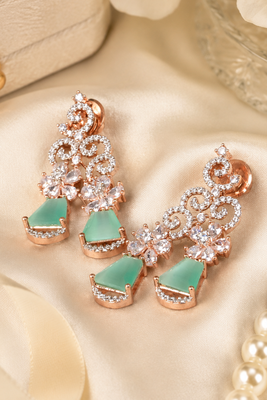 Mint rose filigree diamond drops 2