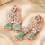 Mint rose filigree diamond drops