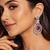 Ruby Diamond Halo Drop Earrings
