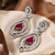 Ruby Diamond Halo Drop Earrings