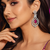 Ruby Diamond Halo Drop Earrings