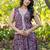 Wine Printed Cotton  Lehenga Blouse Duppatta Set
