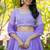 Lavender embroidered Georgette Lehenga Blouse Duppatta Set