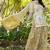 Yellow Printed Cotton  Lehenga Blouse Duppatta Set
