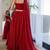 Red Georgette Chikankari Lehenga Blouse Duppatta Set