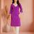 Purple cotton handwork kurta with pant