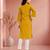 Mustard cotton handwork kurta with pant