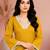 Mustard cotton handwork kurta with pant