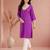 Purple cotton handwork kurta with pant