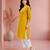 Mustard cotton handwork kurta with pant
