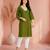 Mehndi cotton handwork kurta with pant