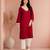 Maroon cotton handwork kurta with pant