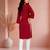 Maroon cotton handwork kurta with pant